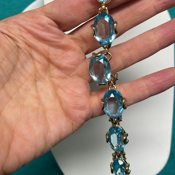 Beautiful Swarovski Necklace and erring set blue huge stones rare new - Picture 7 of 10